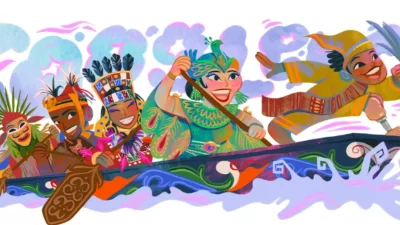 Google Doodle Meriahkan HUT ke-80 RI dengan Tradisi Pacu Jalur dari Riau